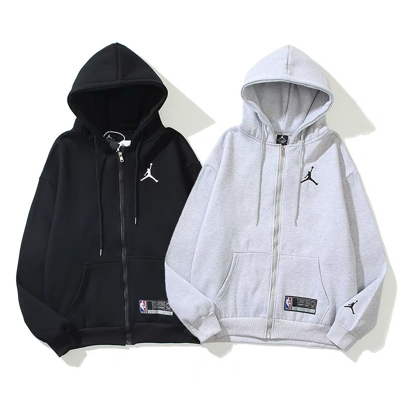 Áo Khoác Cardigan Có Mũ Trùm Dáng Rộng Khóa Kéo In Hình Bẫy J Thời Trang Thu Đông Cho Các Cặp Đôi