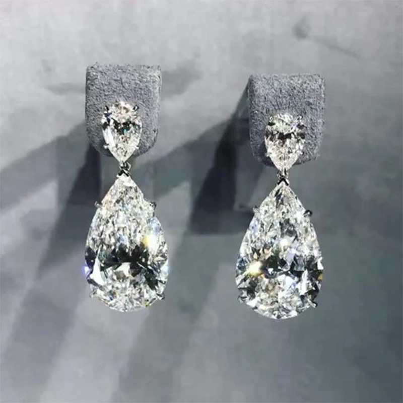 Bông Tai Đính Đá Zircon Phong Cách Âu Mỹ Cho Cô Dâu