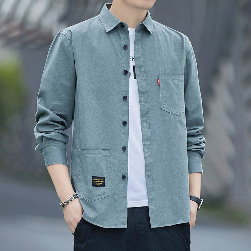 Áo Sơ Mi Nam Dài Tay Dáng Rộng Thời Trang Xuân Thu 2023