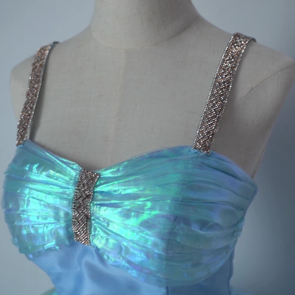 Đầm Xòe Nàng Tiên Cá Màu Xanh Dương Nhạc Nghệ Thuật Cho Lễ Hội / Tiệc Sinh Nhật