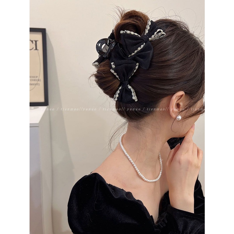 Kẹp Tóc Hình Nơ Phong Cách Pháp Thanh Lịch Cho Nữ