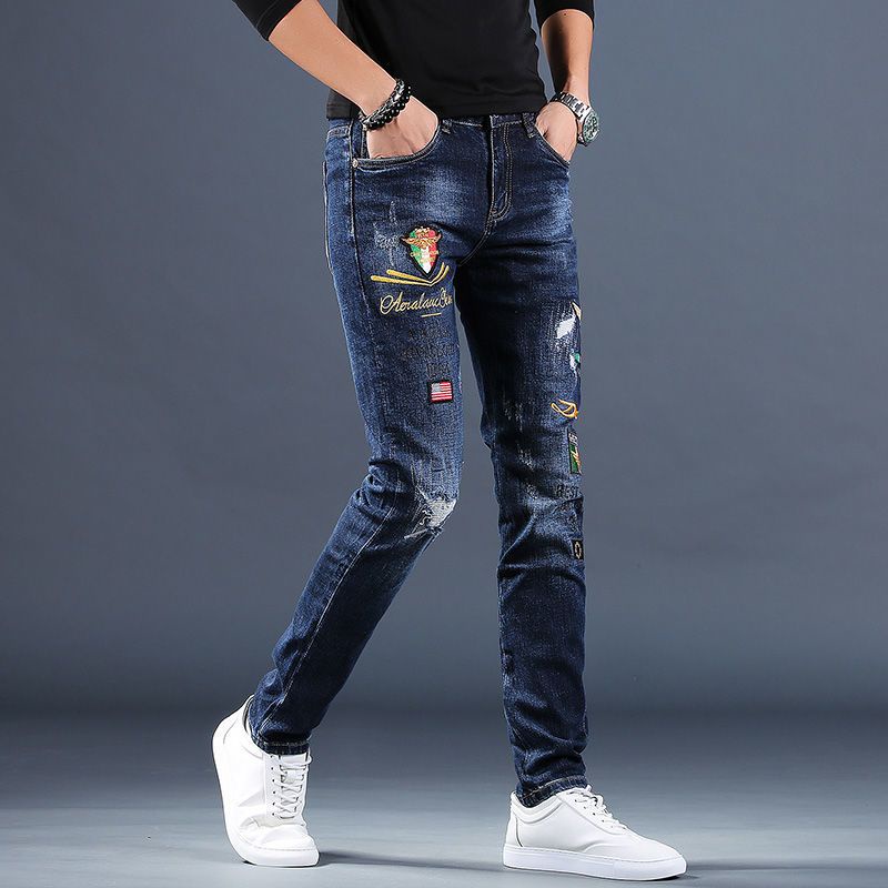 Quần jeans Thêu Họa Tiết Phong Cách Trung Hoa Mới 2023 Cho Nam