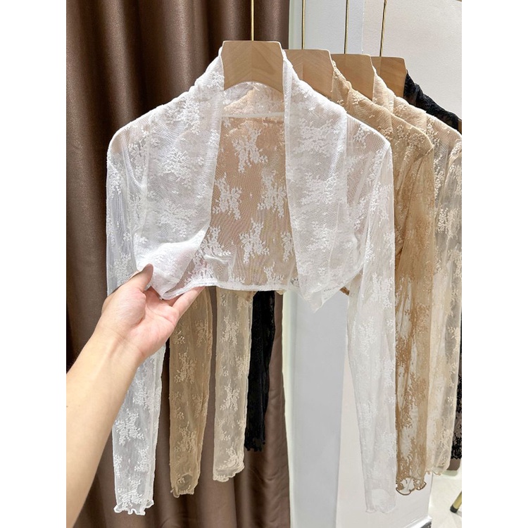 Áo Khoác Sườn Xám Phối Ren Lưới Chống Nắng Thời Trang Mùa Hè Dành Cho Nữ