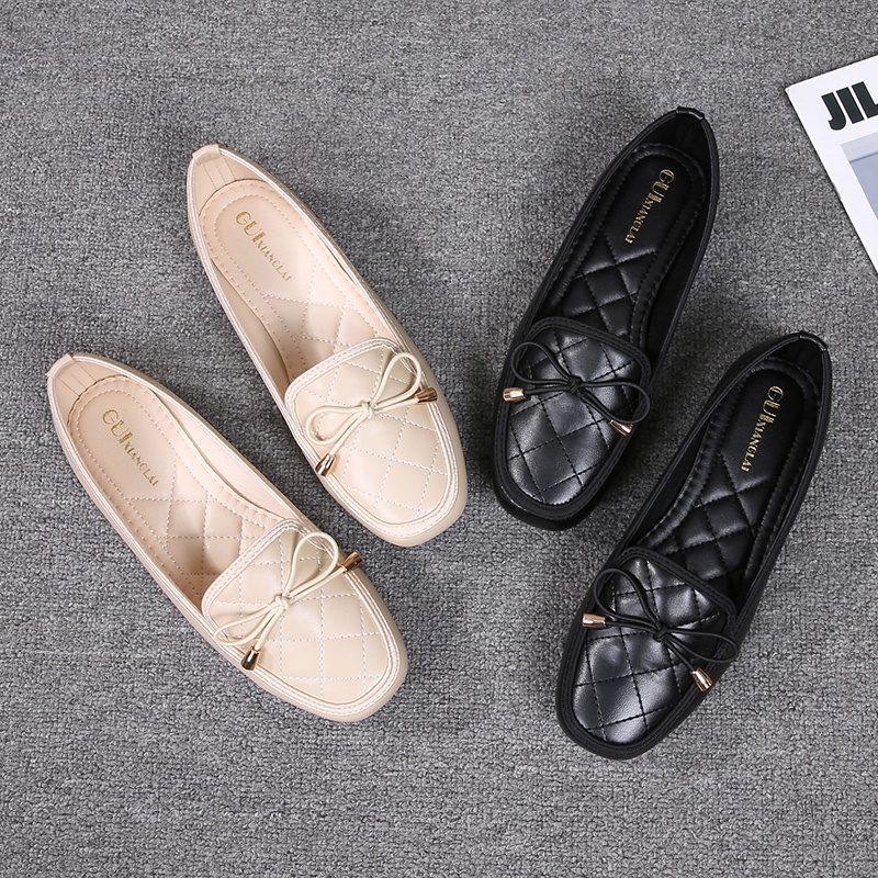Giày Lười Da Mềm Mũi Vuông Size 35-42 Phong Cách Hàn Quốc Cho Nữ
