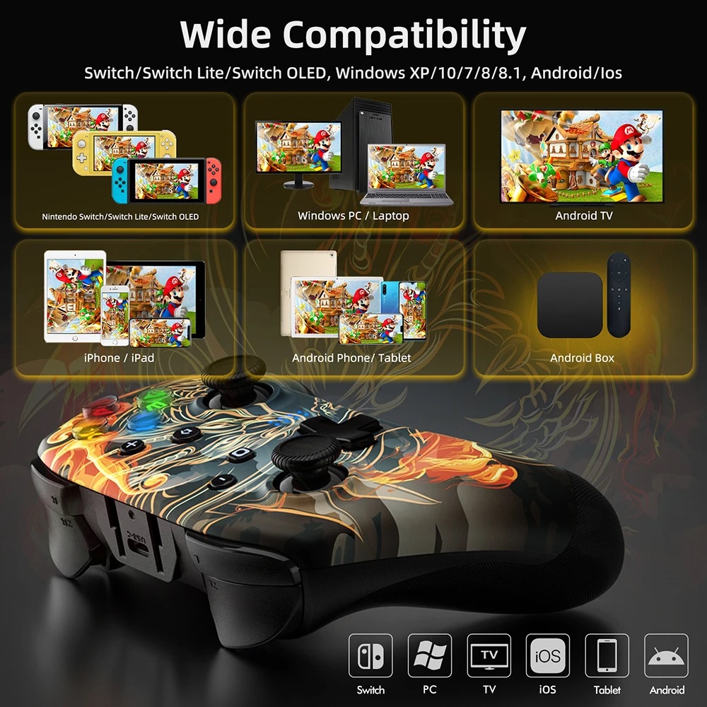 Set 2 Tay Cầm Chơi Game EasySMX Bayard 9124 Chuyên Nghiệp Cho Nintendo Switch / PC / Laptop / Điện Thoại