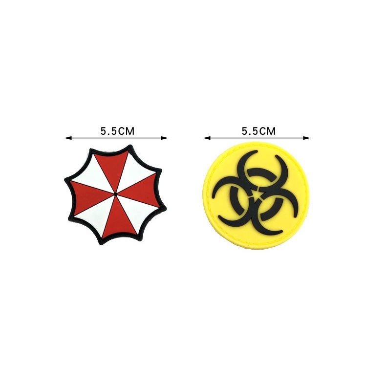 Huy Hiệu Dán 3D Bằng Cao Su PVC In Chữ Umbrella Corporation Morale