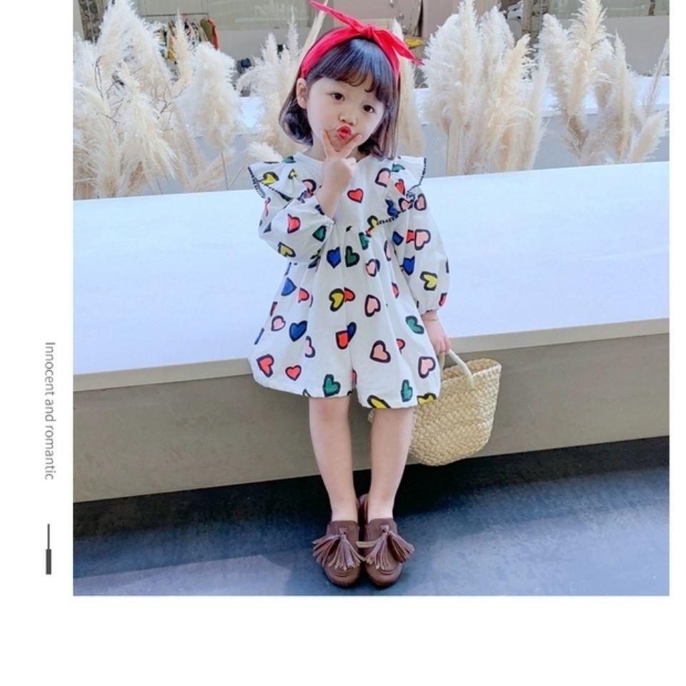 Đầm Công Chúa Cotton Tay Dài Phong Cách Hàn Quốc Thời Trang Xuân Hè 2023 Dành Cho Bé Gái