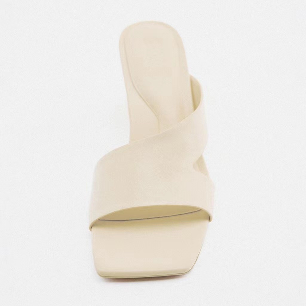 Xăng Đan Cao Gót Mũi Vuông Bằng Da Thời Trang Mùa Thu 2022 Dành Cho Nữ