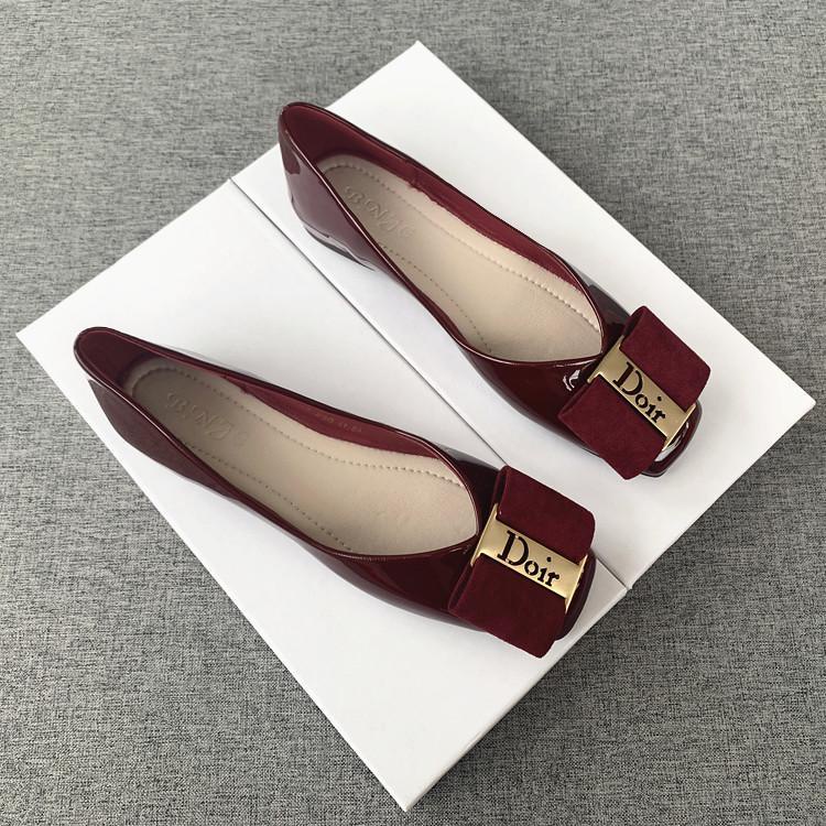 Giày Búp Bê Da Bóng Mũi Vuông Đế Mềm Thời Trang Xuân Thu Hàn Quốc 2023 Cho Nữ