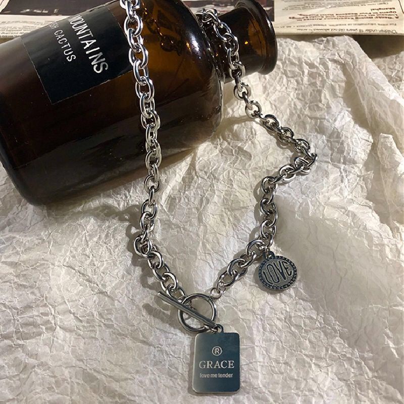 Vòng cổ Titan Phong Cách Harajuku Âu Mỹ Cá Tính Cho Nam Nữ