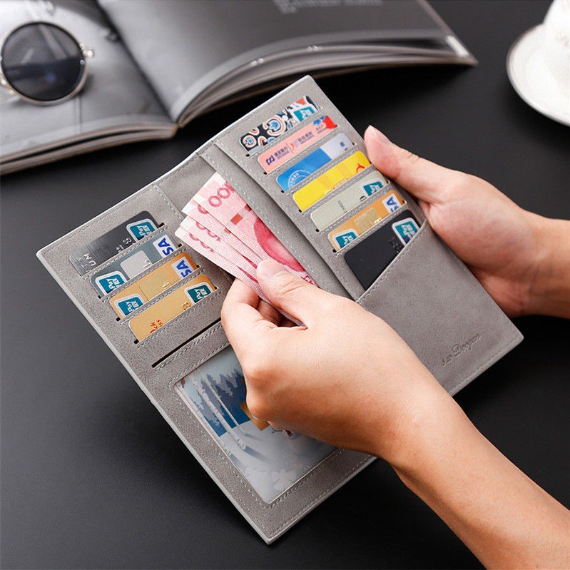 Ví Dài Siêu Mỏng Đựng Nhiều Thẻ Phong Cách Hàn Quốc Dành Cho Nam