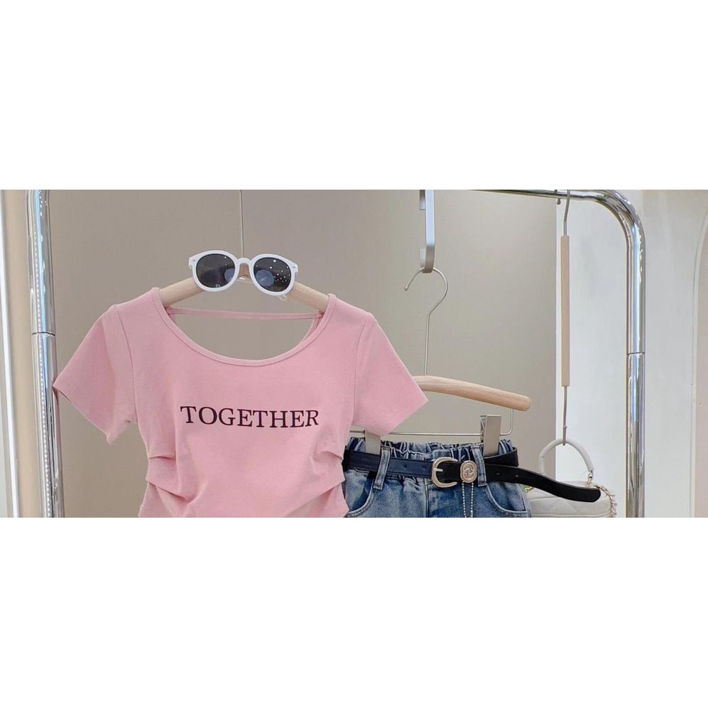 Áo Thun Tay Ngắn Dáng Ôm Phong Cách Hàn Quốc Thời Trang Mùa Hè Xinh Xắn Cho Bé Gái