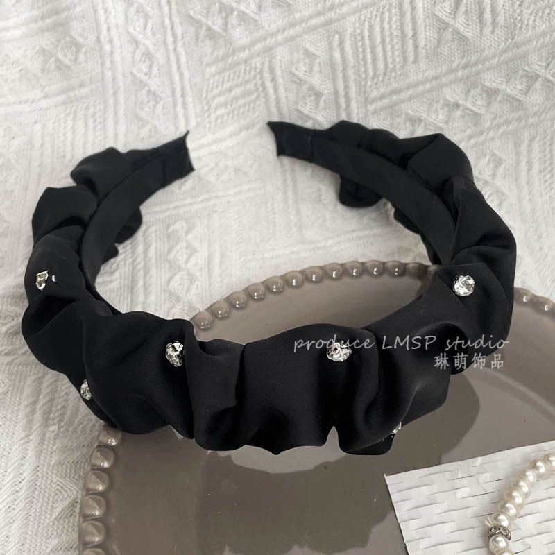 Băng Đô Cài Tóc Màu Đen Phong Cách Pháp Thanh Lịch Thời Trang Xuân Hè Cho Nữ