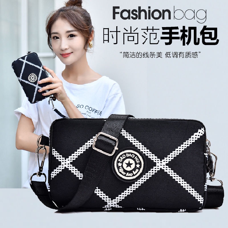 Ví Dài Ba Lớp Bằng Vải Canvas Có Khóa Kéo Phong Cách Hàn Quốc Dành Cho Nữ