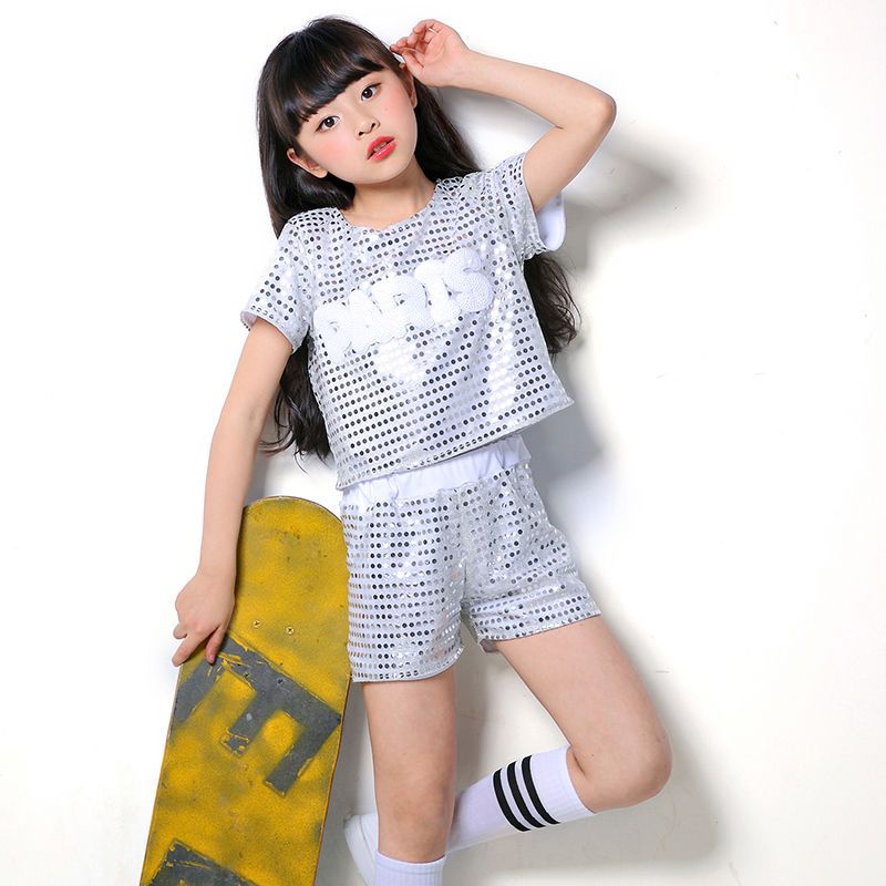 Bộ Trang Phục Cổ Vũ Nhảy Múa Đính Kim Sa 61 Cho Bé