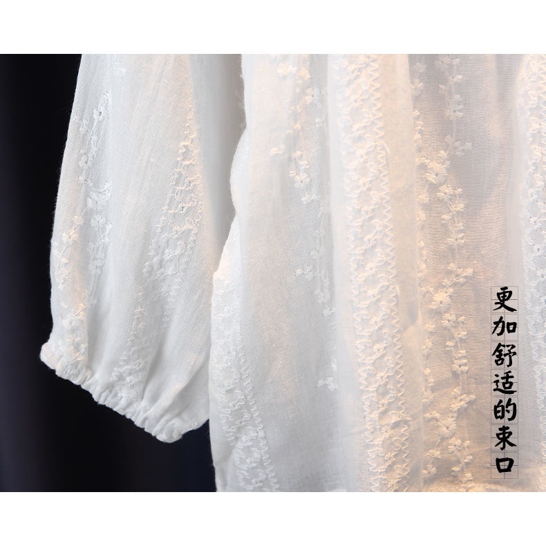 Áo Sơ Mi Trắng Tay Dài Dáng Rộng Kiểu Công Chúa Thời Trang Xuân Thu Cho Bé Gái