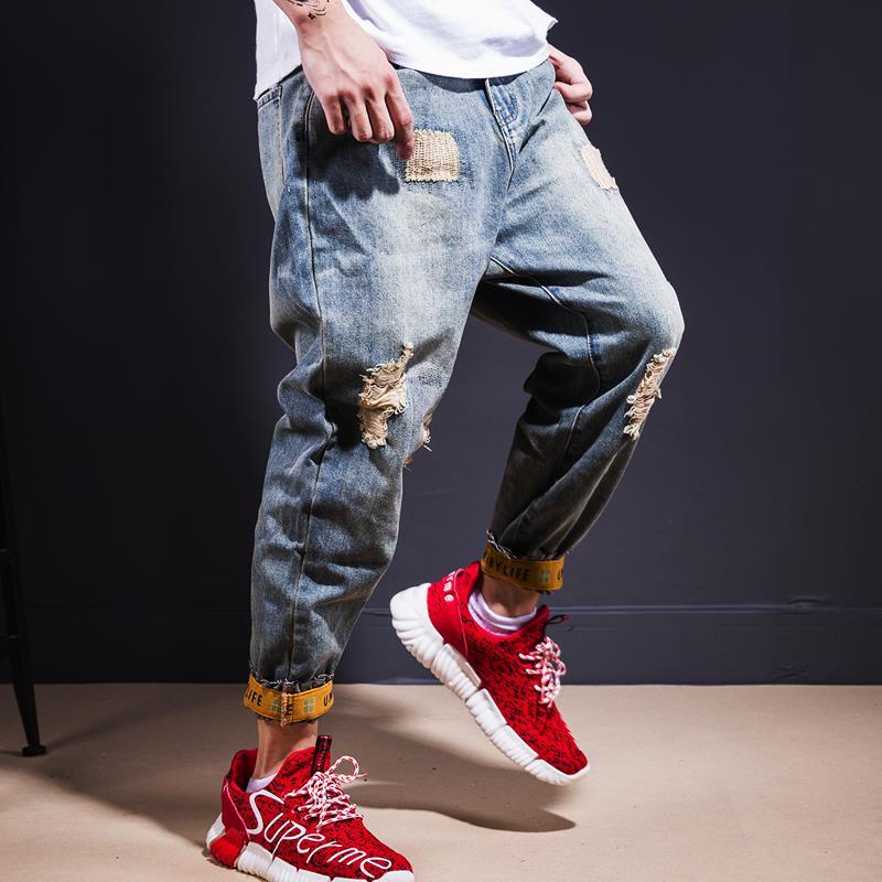 Quần Jean Rách Dáng Suông Thời Trang Hàn Quốc Cho Nam