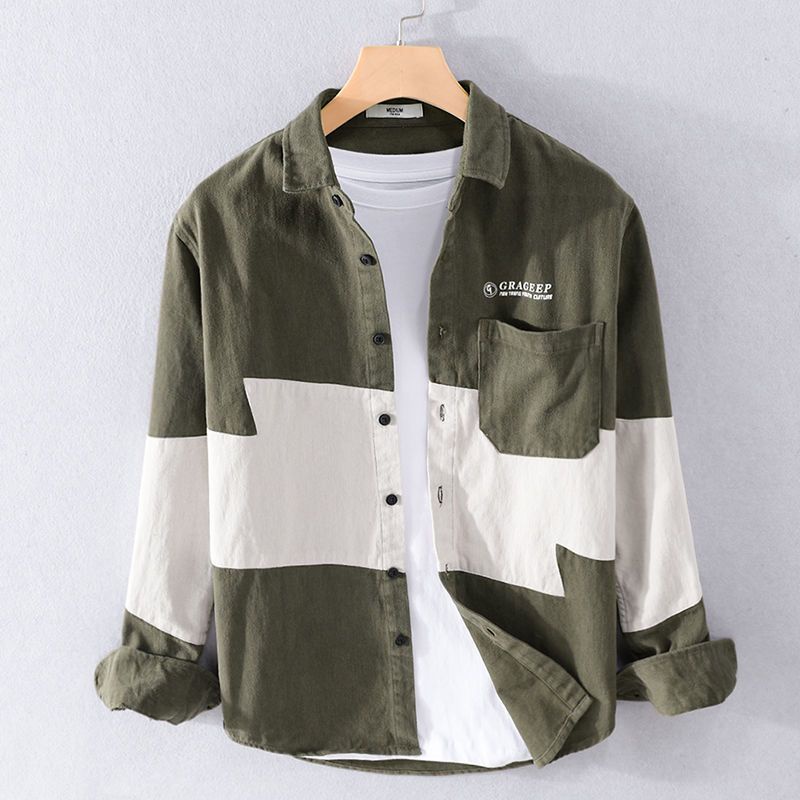 Áo Sơ Mi Dài Tay Dáng Rộng Phong Cách retro Thời Trang Xuân Thu Cho Nam