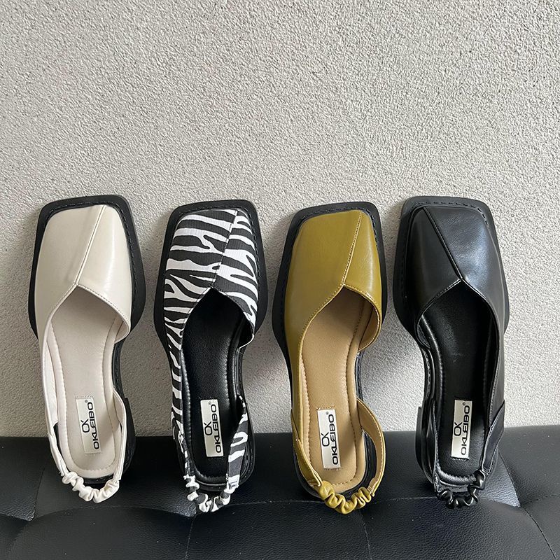 Giày Sandal Gót Dày Thời Trang Mùa Hè Phong Cách Pháp Cho Nữ
