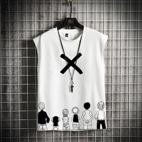 Áo Thun Thể Thao Sát Nách Cổ Tròn Dáng Rộng Thoáng Khí In Họa Tiết Trẻ Trung Hợp Thời Trang Cho