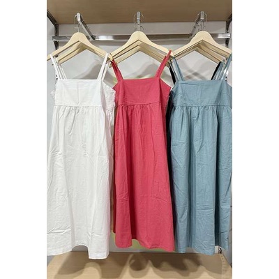 Đầm Hai Dây Xếp Ly Vải Lanh Cotton Pha Gợi Cảm Phong Cách Mới Mùa Hè 2023 Có Túi Cho Nữ458110