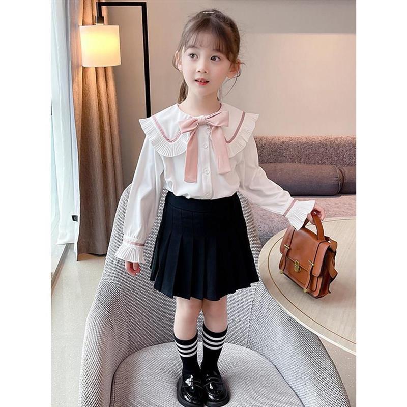 Áo Sơ Mi Tay Dài Cổ Búp Bê Thời Trang Mùa Xuân Cho Bé Gái