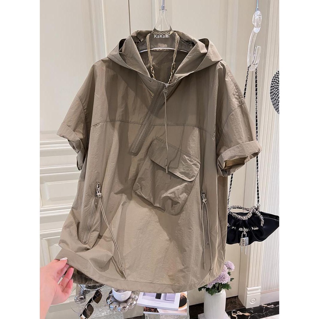 Hàng Có Sẵn! Hàng Có Sẵn!Áo Hoodie Tay Ngắn Chống Nắng Có Size Lớn 300 Thời Trang Dành Cho Nam Và Nữ