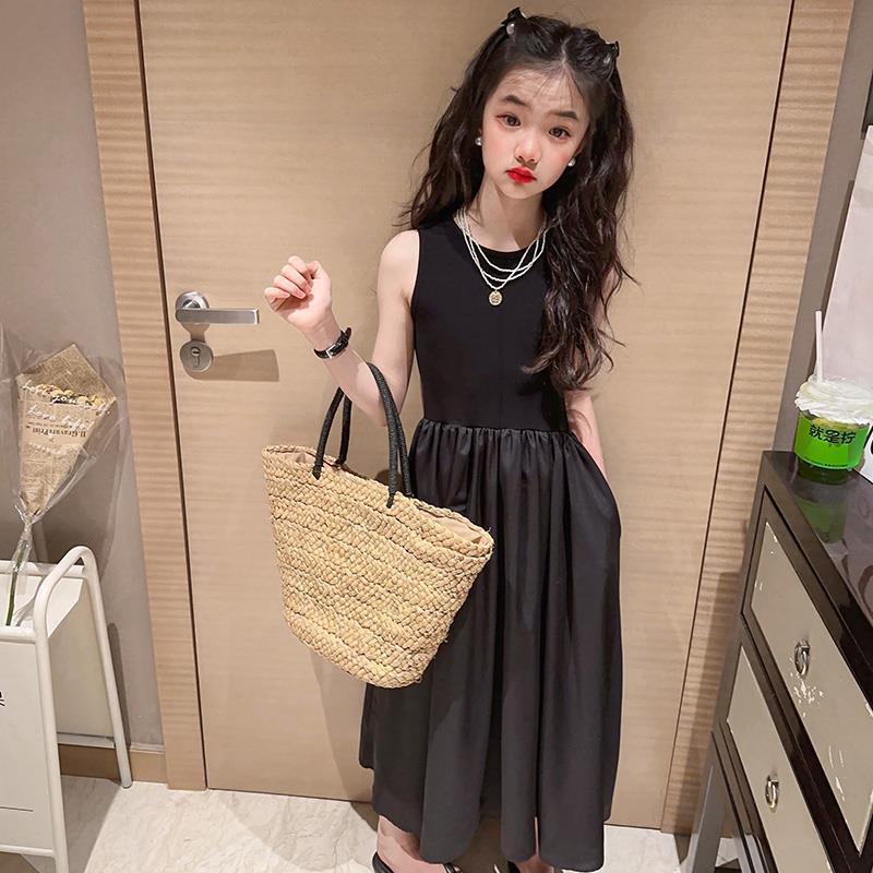 Đầm Dài Sát Nách Thời Trang Mùa Hè 2023 Phong Cách Mới Cao Cấp Dành Cho Bé Gái