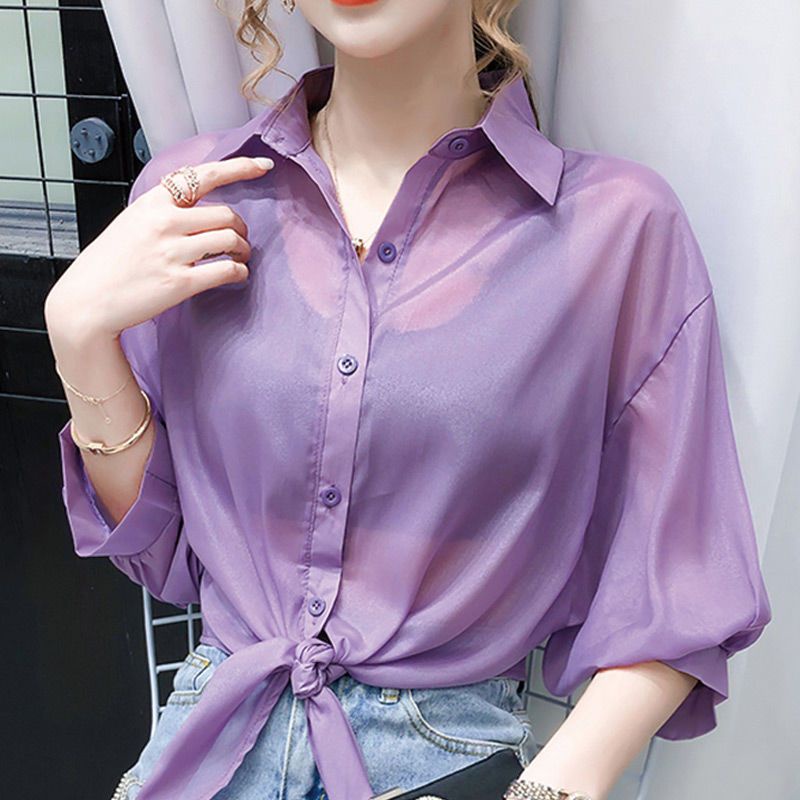 Áo Sơ Mi Chiffon Chống Nắng Thoáng Khí Thời Trang Mùa Hè 2023 Dành Cho Nữ