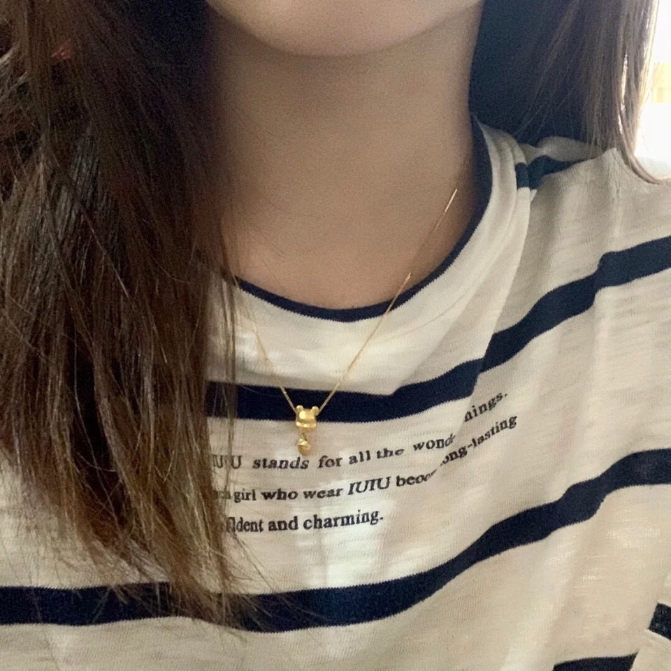 Vòng cổ Bạc 925 Mặt Hình Winnie the Pooh Không Phai Màu