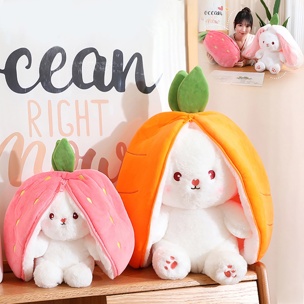 Thỏ Nhồi Bông Biến Hình Trái Cây Sáng Tạo Cho Bé