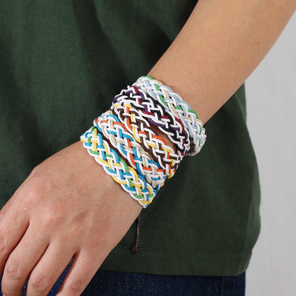 Vòng tay dây bện ren dân tộc phong cách retro handmade boho nhiều màu cho tình bạn/ nam nữ