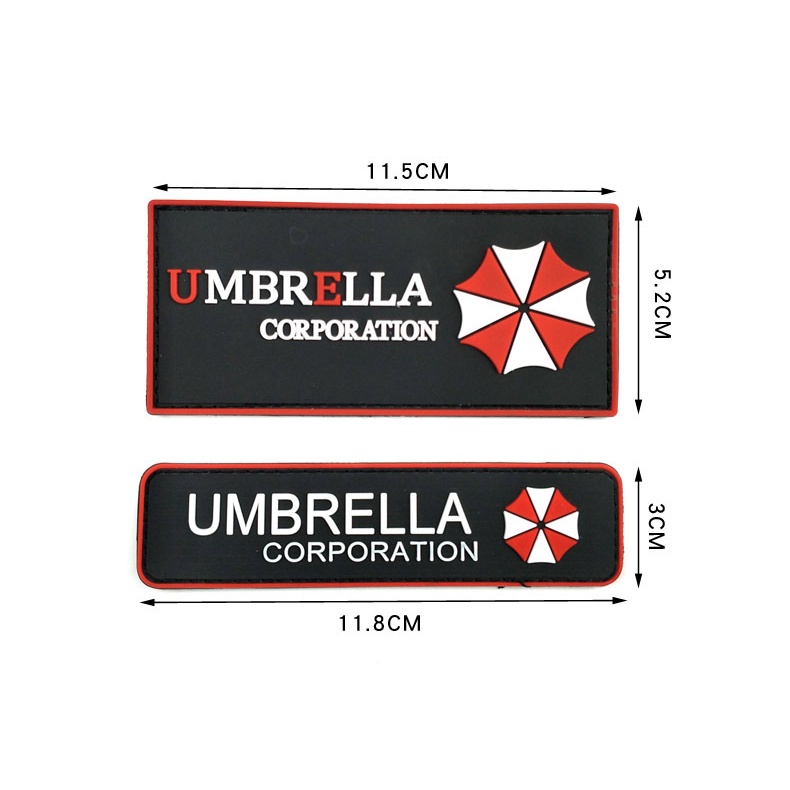 Huy Hiệu Dán 3D Bằng Cao Su PVC In Chữ Umbrella Corporation Morale