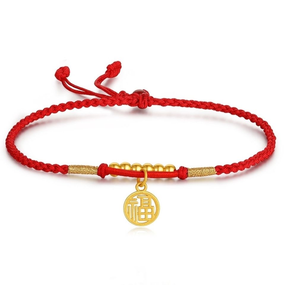 Lắc Chân May Mắn Dạng Chuỗi Hạt Tròn Gắn Chuông Hoàng Đạo Thời Trang Cho Nữ