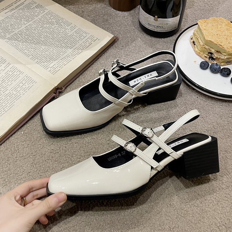 Giày Sandal Cao Gót Mũi Vuông Thời Trang Dành Cho Nữ