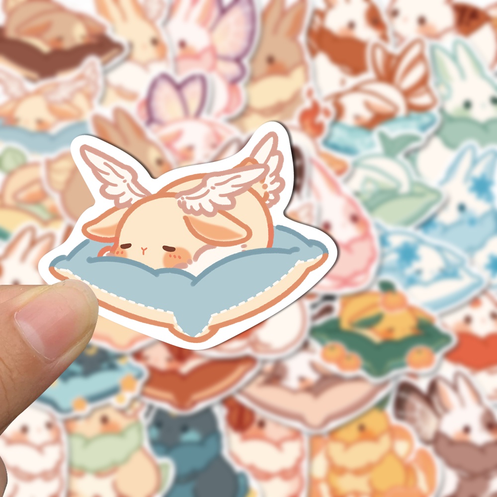 Bộ 40 Miếng Dán Chống Thấm Nước Hình Thỏ Dễ Thương Trang Trí Điện Thoại / Máy Tính