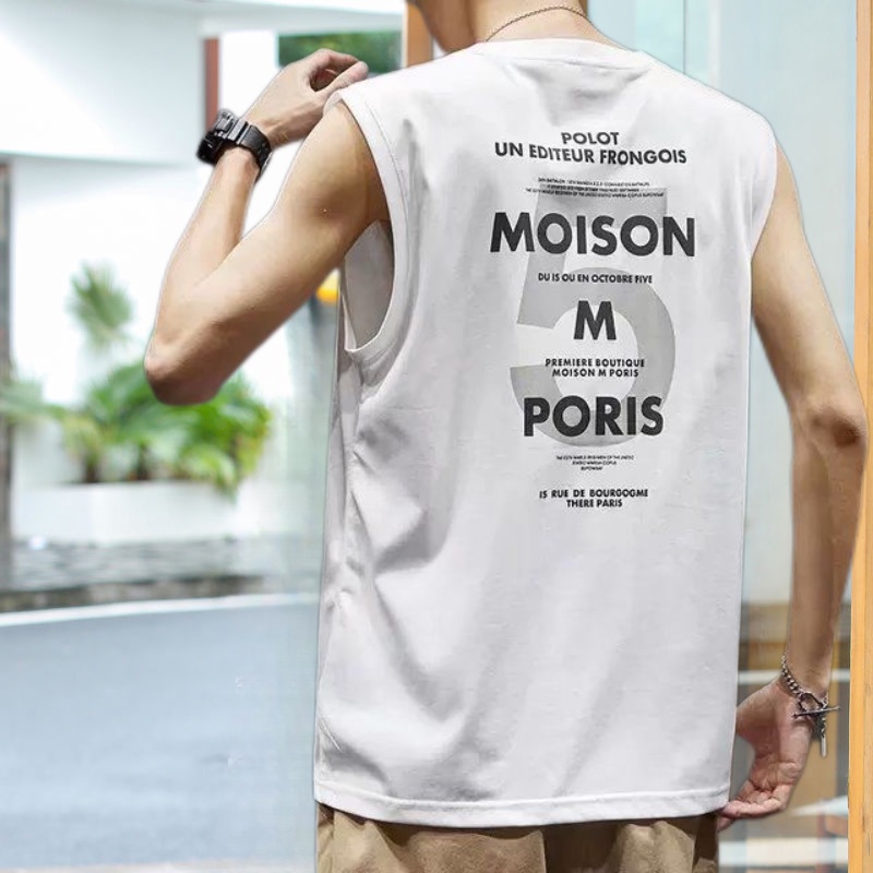 Áo Bóng Rổ Sát Nách Dáng Rộng Phong Cách Hàn Quốc Cho Nam Giới