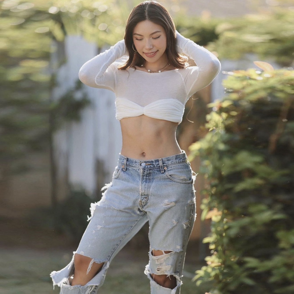 DUNEA Áo Kiểu Quấn Ngực Một Bên Trong Suốt Thời Trang Quyến Rũ Cho Nữ