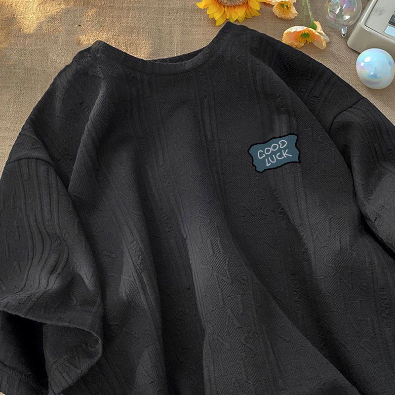 Áo Thun Tay Ngắn Cổ Tròn Plus Size Phong Cách Hong Kong Thời Trang Mùa Hè Cho Nam