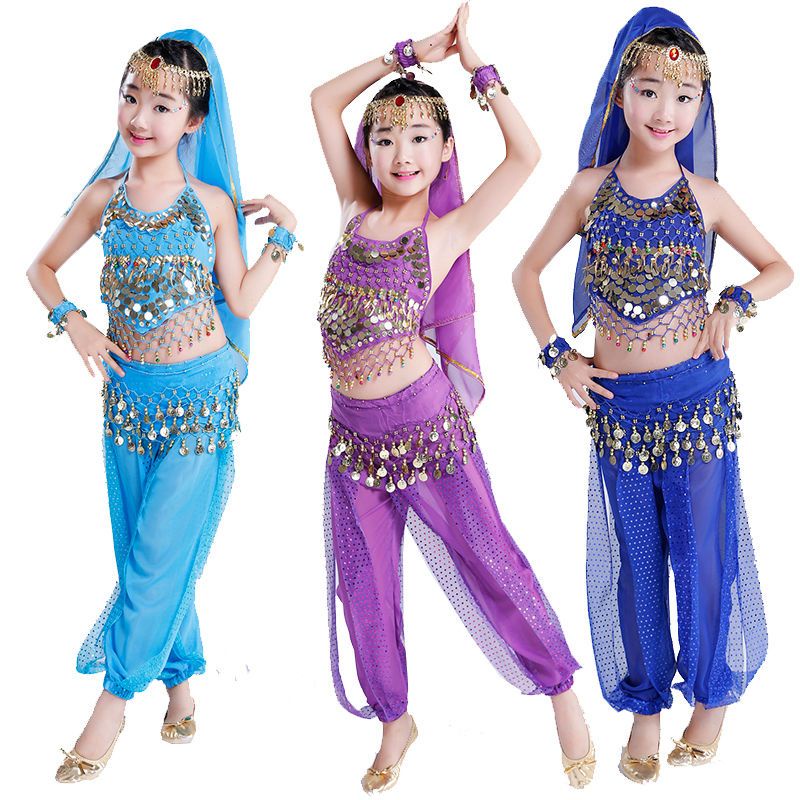 Đầm Múa Bụng Phong Cách Ấn Độ Xinh Xắn Cho Bé Gái