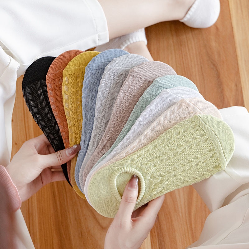 Bán Chạy Vớ Thuyền Mỏng Mùa Hè Kiểu Thuyền Không Rơi Gót Kính Vô Hình Thiết Kế Đơn Giản Bằng Silicone