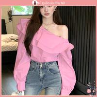 O S Mi N L A M Qu C Quy N Áo Sơ Mi Trễ Vai Tay Dài Phong Cách Pháp Thời Trang Mùa Xuân Mới 2023 Dành Cho Bạn Nữ
