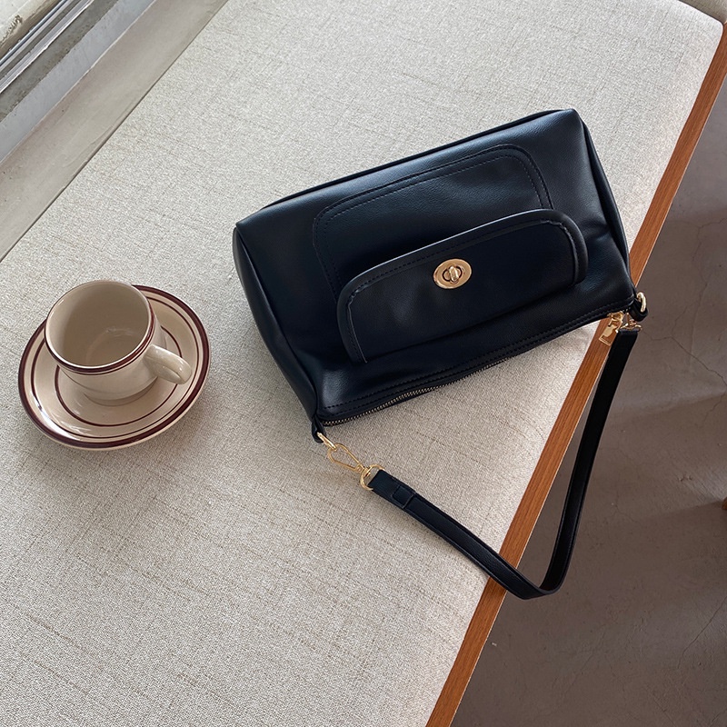 Túi đeo dưới cánh tay Hình Vuông Cỡ Lớn Màu Cà Phê Phong Cách Cổ Điển Thời Trang Cho Nữ