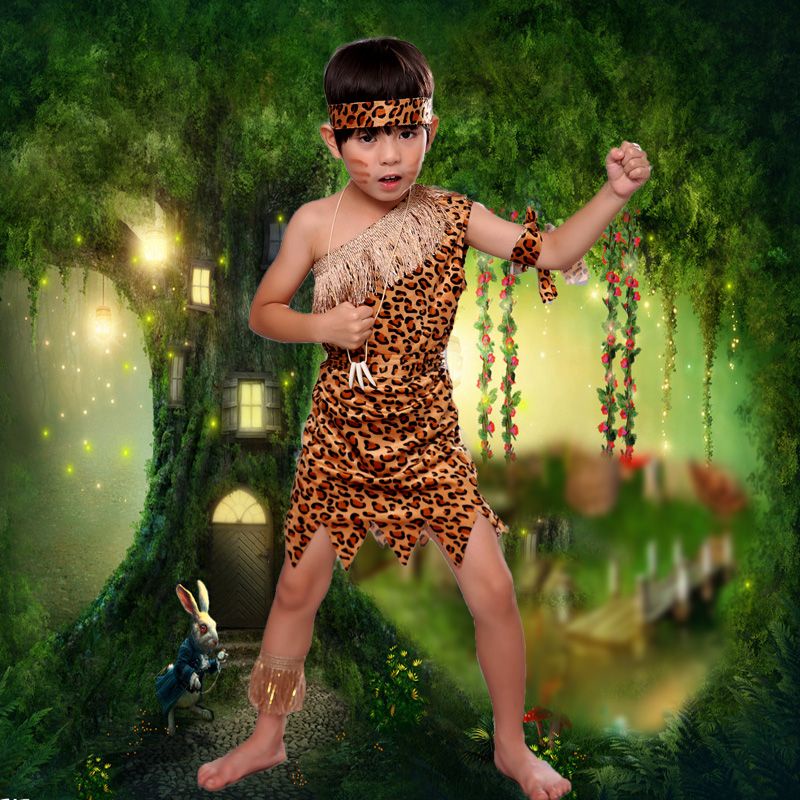 Bộ Đồ Hóa Trang Thổ Dân Châu Phi Dành Cho Bé Gái