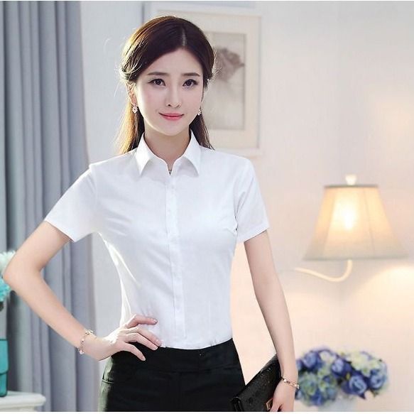 Áo Sơ Mi Tay Ngắn Dáng Ôm Phong Cách Hàn Quốc Thời Trang Xuân Hè Mới Cho Nữ