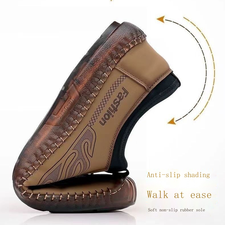 Giày Da Handmade Đế Mềm Nhẹ Thoáng Khí Khử Mùi Bốn Mùa Dành Cho Nam