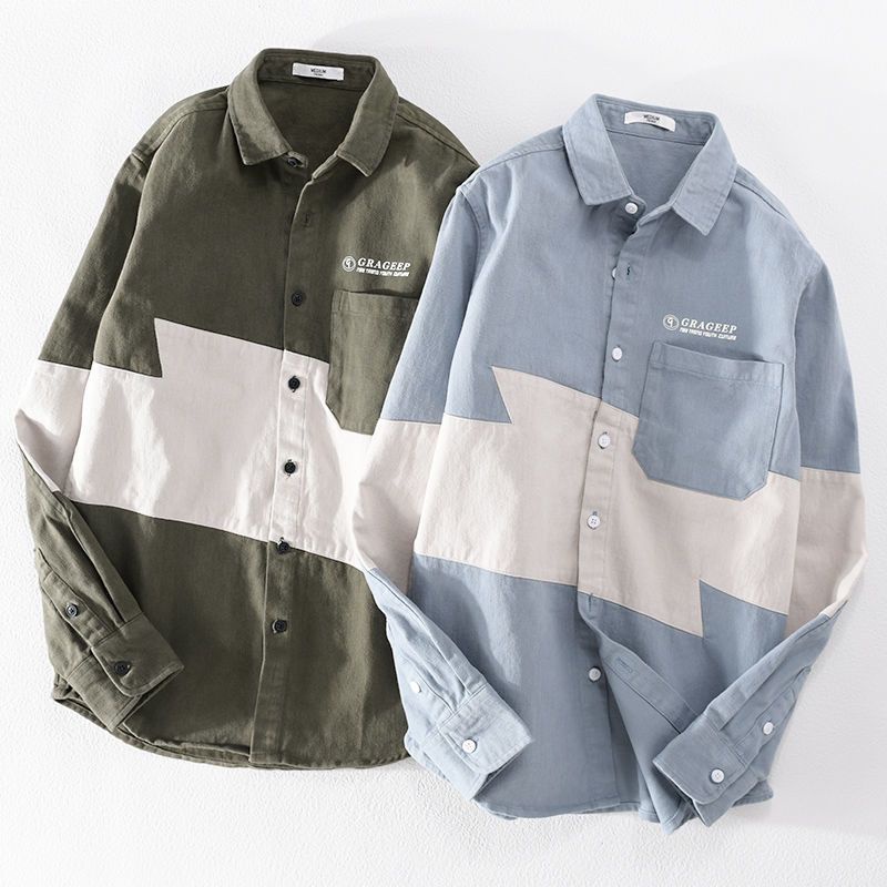Áo Sơ Mi Dài Tay Dáng Rộng Phong Cách retro Thời Trang Xuân Thu Cho Nam