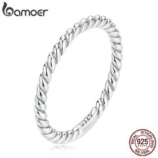 Bamoer nhẫn bạc 925 kiểu dáng đơn giản thời trang