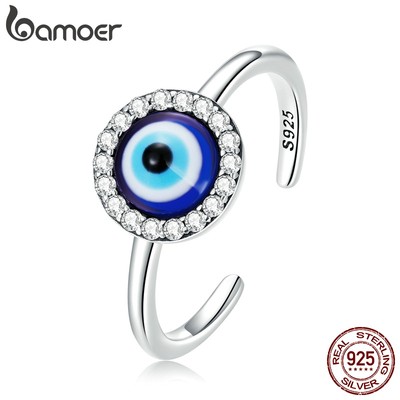 Nhẫn hở BAMOER bạc 925 kiểu mắt quỷ thời trang cho nữ