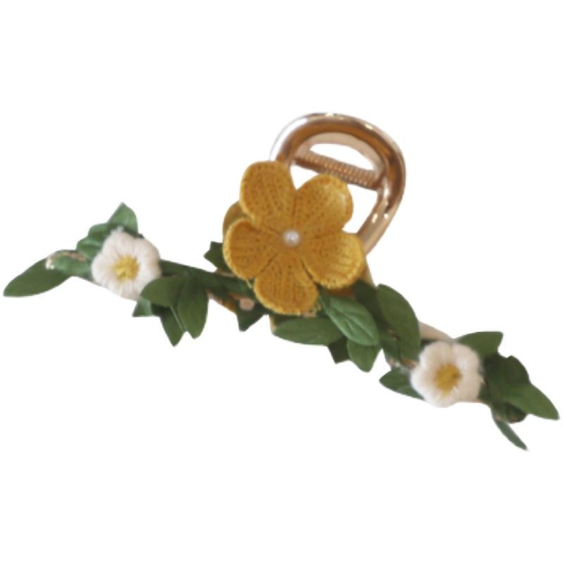 Kẹp Tóc Hình Bông Hoa Màu Vàng Dễ Thương Cho Nữ